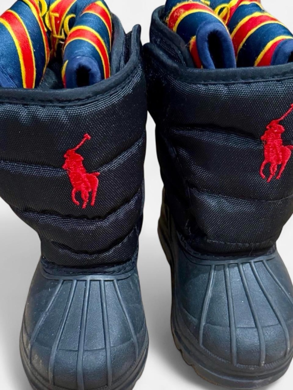 Polo by Ralph Lauren Black Outsole Boots with Red Logo